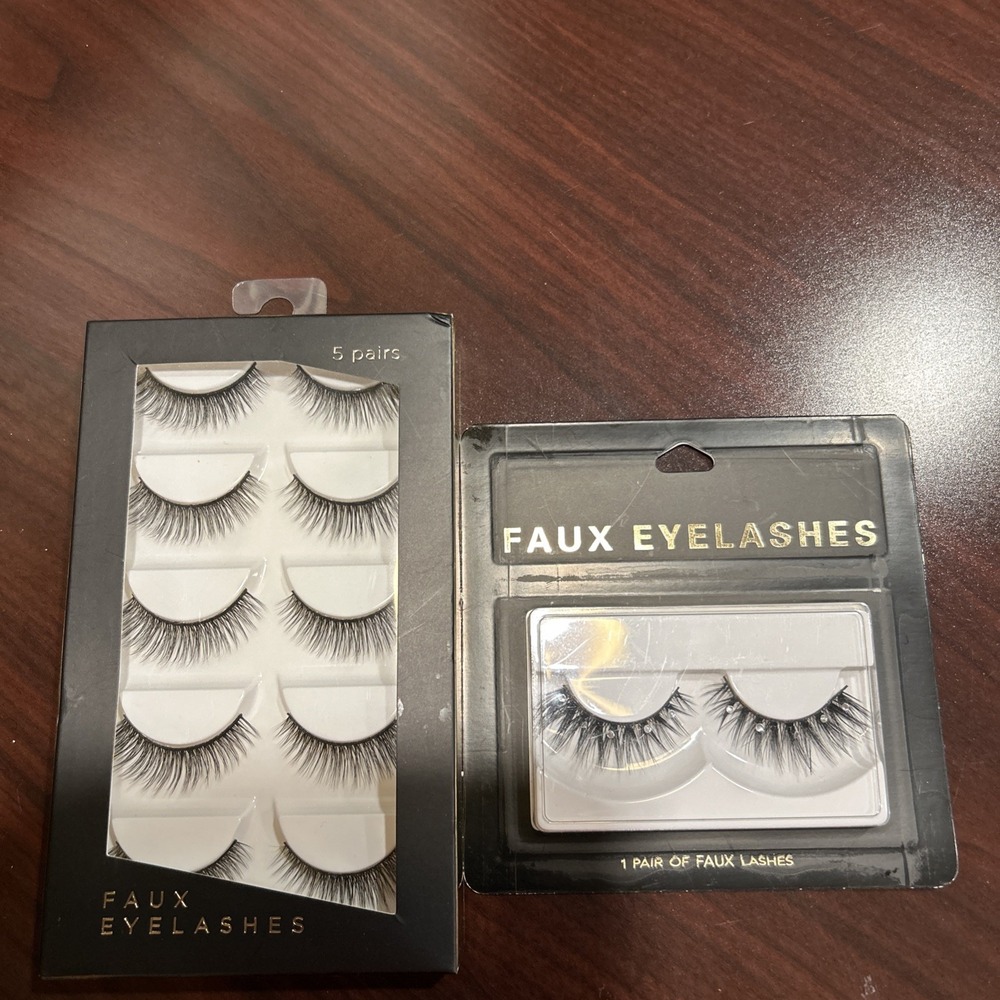 Faux Eyelashes Six Pairs Brand New One Pair Has The Diamond Loom